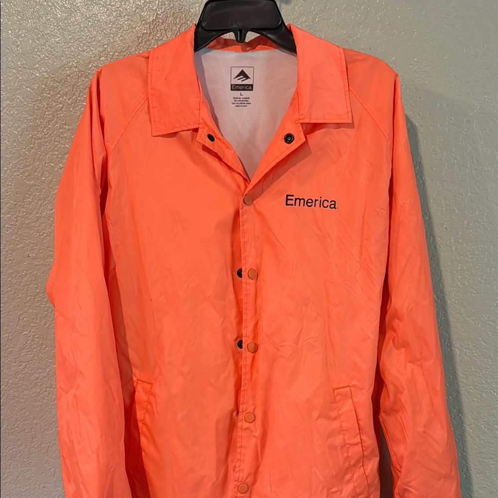 Emerica Orange Windbreaker Jacket Lightweight Casual